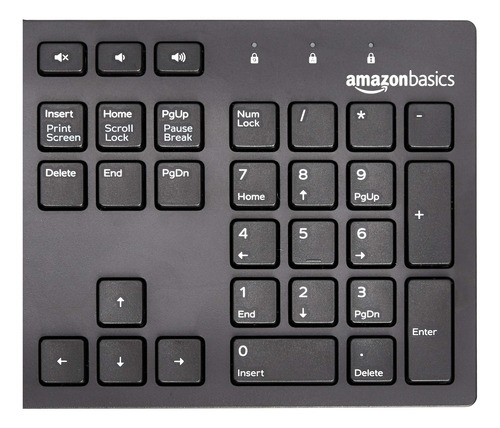 Teclado Amazon Basics Layout Usb Us Com Fio De Baixo Perfil
