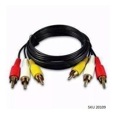 Cable Video Sonido 3 Conectores Rca 1.8 Metros W11