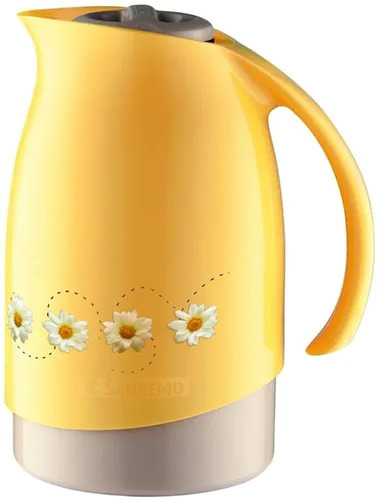 Imagem 1 de 5 de Bule Garrafa Termica 700ml Com Pote 480ml Amarelo Sanremo