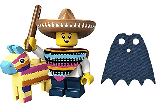 Minifiguras Lego Serie 20 - Piñata Boy Con Tapa Azul Extra