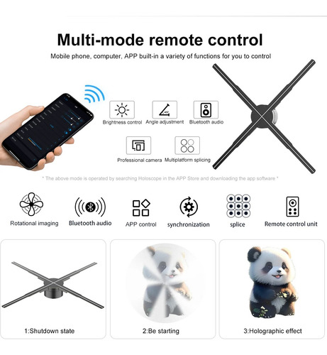 P62 Ventilador Holográfico 3d De 62cm,722led Memoria De 8g