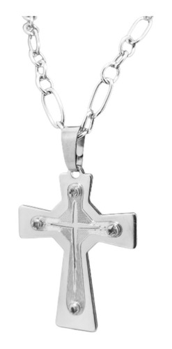 Imagem 3 de 6 de Corrente Com Pingente Cruz Cordão Aço Inoxidável 316 L Colar