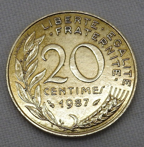 Moneda Francia 20 Céntimos 1987