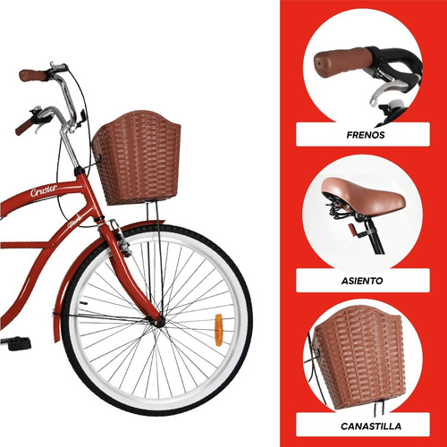 Imagen 3 de 9 de Bicicleta Urbana Aluminio Monk Crusier Rodada 26