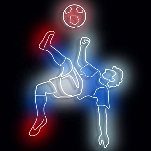 Letrero Led Neon En Acrilico De 3 Mm 40*36cm Fubol Jugador