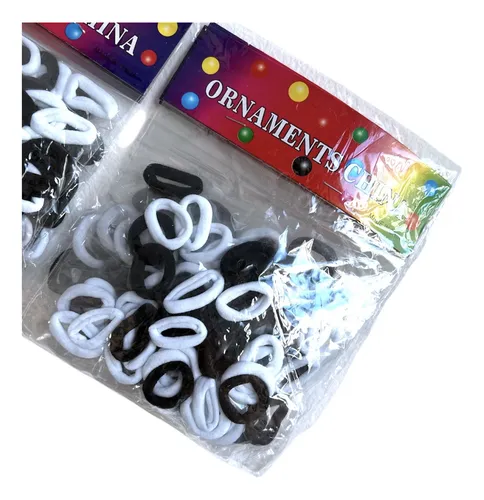 Colitas De Pelo Mini Blanco Y Negro 1,5cm Por 100 Unidades 