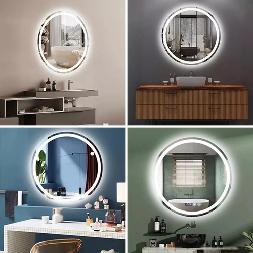 Umail Espejo Inteligente Baño 3modo Touch Moderna 50*50cm Antivaho, 3 Modos De Iluminación, Antifiebla De Alta Eficiencia