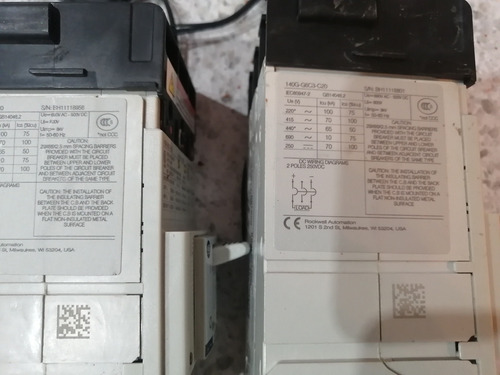 Interruptores Allen Bradley 140g-g6c3-c20, 20 Amp, 3 Piezas (Usado)