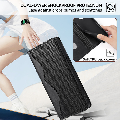 Funda Tipo Cartera Para La Serie Zte, Funda Tipo Libro De Piel Sintética Con Tapa Para Tarjetas Y Funda Delgada Con Función Atril