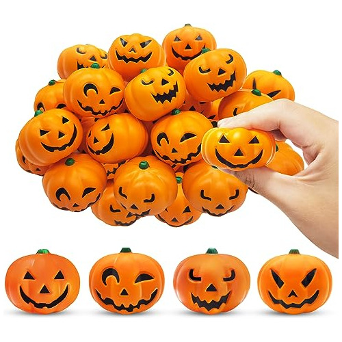 24 Pcs Halloween Pumpkin Stress Ball Stress Relief Mini...