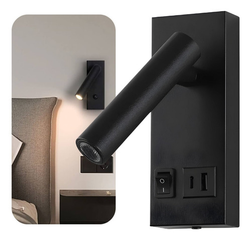 Arandela De Cabeceira Moderna Para Leitura Com Usb E Usbc