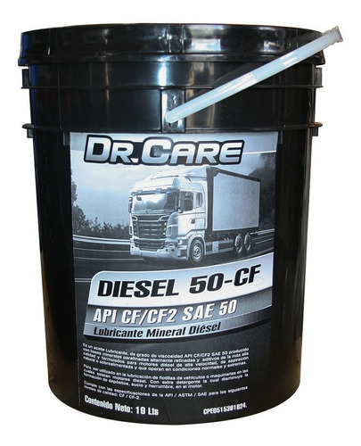 Aceite Diesel 50 Tbn 10 Dr. Care, Paila 19 L