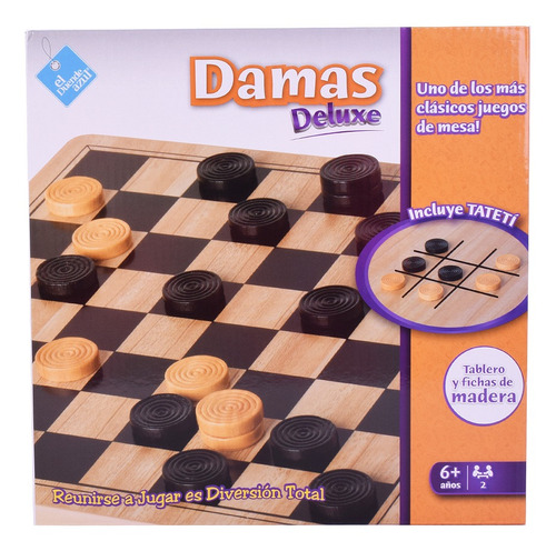 Juego De Mesa Damas Deluxe Tablero De Madera El Duende Azul 