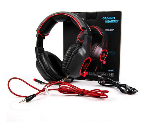 Auriculares Gamer Sades Sa818 Red Micrófono Pc Ps4 Celular
