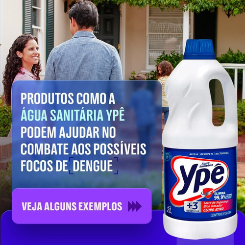2 Unid. Água Sanitária Ypê Frasco 2 Litros Cloro Ativo