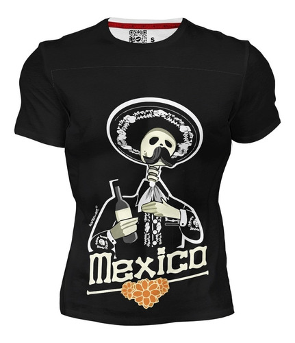 Playera Full Print Calavera Catrín Mariachi Tequila México 4