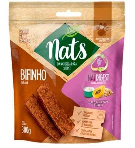 Bifinho Natural Snacks Super Premium Nats 300g Petisco Cães