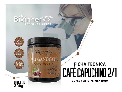 Bio Ganocafé Café Capuchino 2 En 1 300 Gramos Bioinherfit