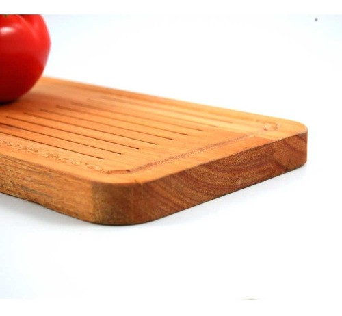 Imagen 5 de 8 de Tabla Madera Recta Para Cortar Y Servir Asado Verduras 10