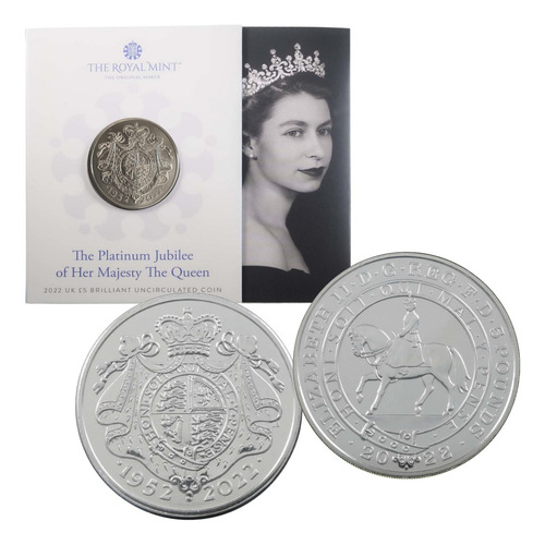Moeda Oficial 2022 Jubileu Platina Rainha Lacrada - Encarte
