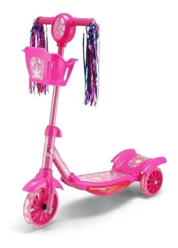 Monopatin Infantil Scooter Con Luces,sonidos Y Canasta