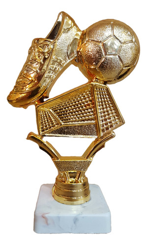 Trofeo Plástico Fútbol Arco Pelota Botín Dorad 13cm Souvenir