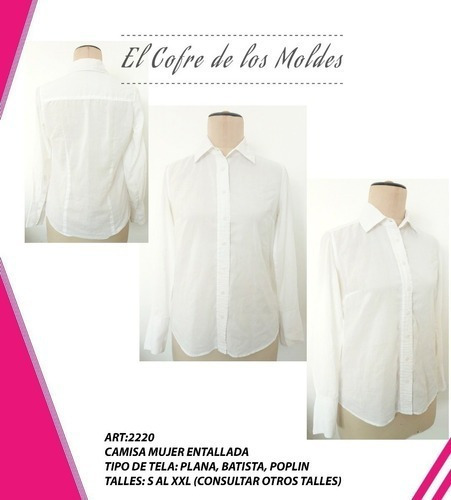 Molde  Camisa Mujer Entallada Pack Talles S A Xxl