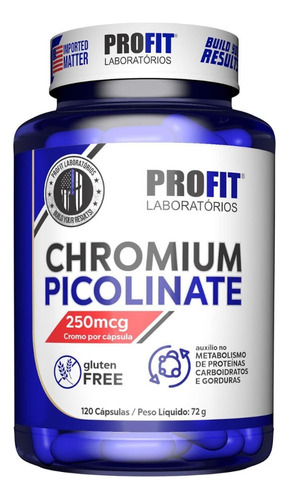 Picolinato De Cromo Profit 120 Caps 250 Mcg