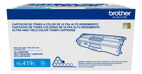 Brother Toner Tn-419 Colores L8260cdw L8360cdw L8900cdw Tinta Cian