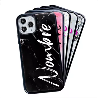 Funda Case Para iPhone Mármol Personalizada Con Tu Nombre R