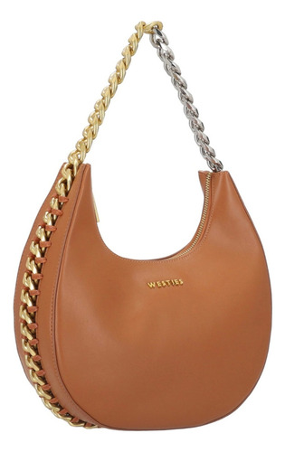 Bolsa Hobo Para Mujer Westies Camel Hbquazimotowe Acabado de los herrajes Oro Diseño de la tela Liso
