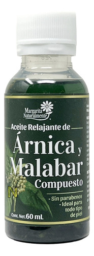 Aceite De Árnica Y Malabar Compuesto (60 Ml) Margarita Nat Fragancia Mentol