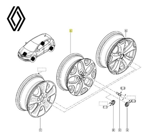 Roda Avulsa Aro 17 Renault Captur Intense (5266)