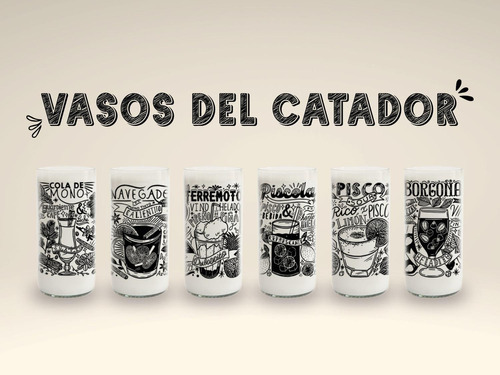 Vasos Del Catador 6 Vasos De Tragos Típicos Chilenos