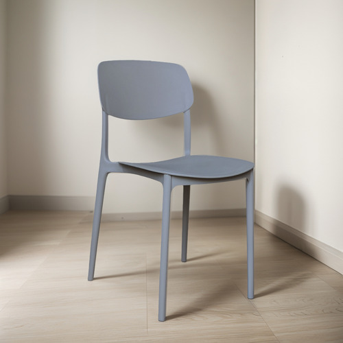 Set De 2 Sillas De Comedor Plástico Coquet - Cassias Liso Gris Oscuro Gris Oscuro