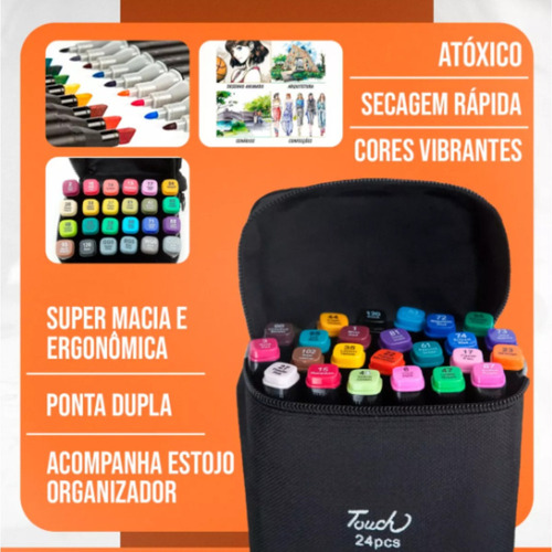 W Kit Livro De Colorir Bobie Gods + 24 Canetinhas Ponta