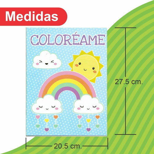 Cuaderno Para Colorear Sol Y Nubes - Pinguscolor - Color Agua
