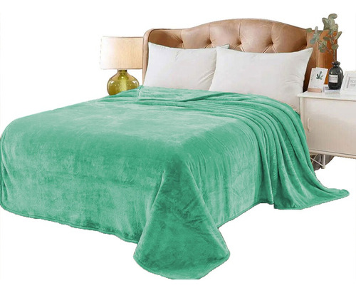 Cobertor Ligero Liso Matrimonial Hotelero Suave Y Calientito Color Agua