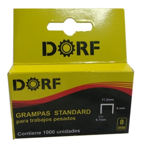 Grampas 8 Mm Para Engrampadora X 1000 Dorf 6298