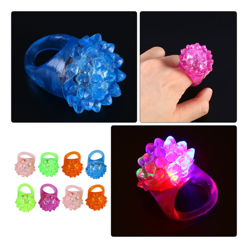 Anillos Led Brillantes Con Forma De Fresa, 8 Unidades, Para