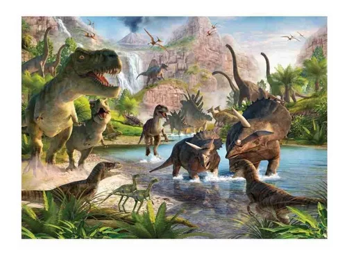 Papel de Parede Adesivo Dinossauros Colorir 105237, 5M