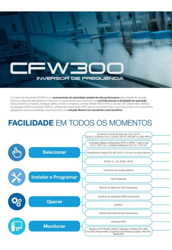 Inversor De Frequência Trifásico C Igbt 10cv 380v-weg-cfw300