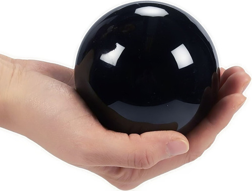 Bola De Cristal De Obsidiana Negra De 8 Cm Para Decoración D