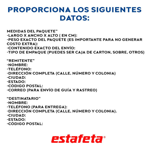 1 Guía Prepagada De Estafeta 35 Kg Terrestre 2 A 4 Días