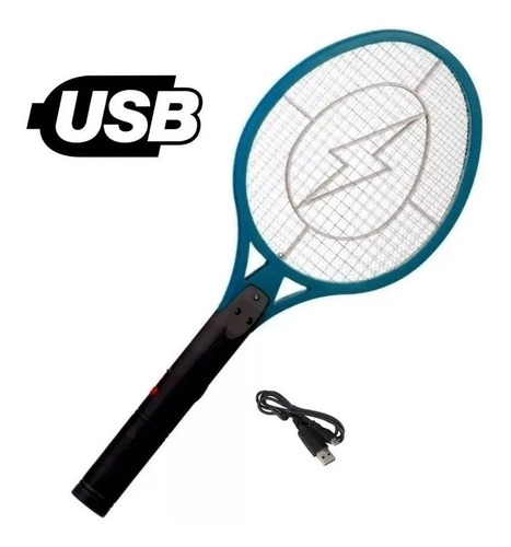 Raqueta Mata Mosquitos Moscas Recargable Usb Color Varios