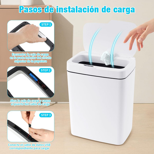 Lixeira Automática Ruiyue Com Sensor Para Banheiro, 18l