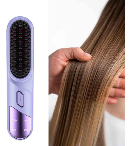 Cepillo Alisador De Pelo Cepillo Alisador Peine Púrpura