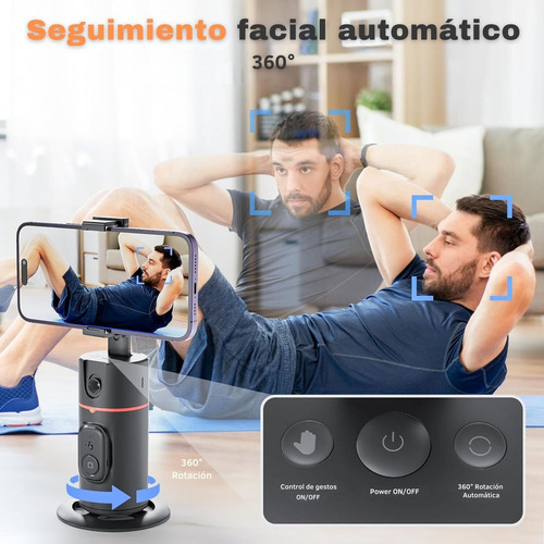 Soporte Celular 360 Seguimiento Facial Auto Face + Control Negro