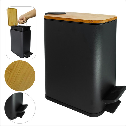 Lixeira 5 Litros Em Inox Com Pedal Styllus Slim Banheiro