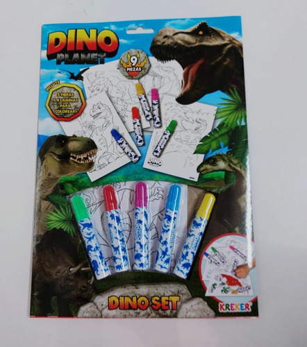 Set De Coloreo Dino Planet. Kreker